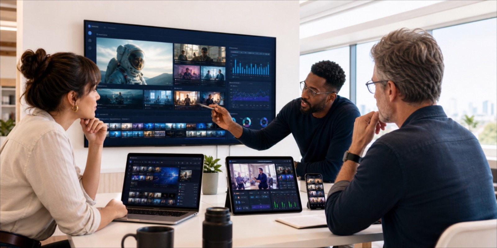 A team operating its own video platform with artificial intelligence tools